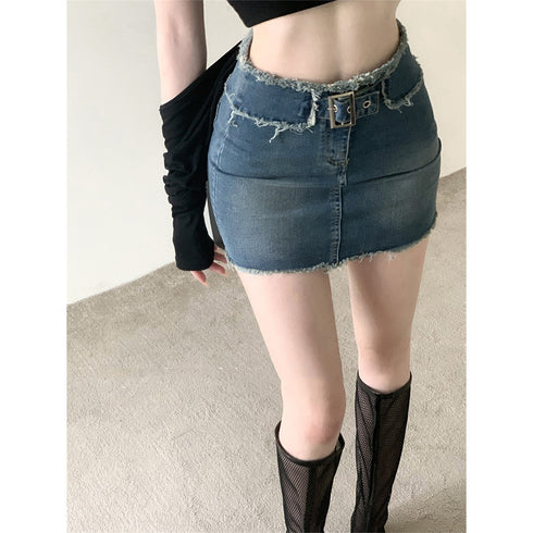 Niche Hot Girl A-line Denim Skirt - ROUTINE FASHION